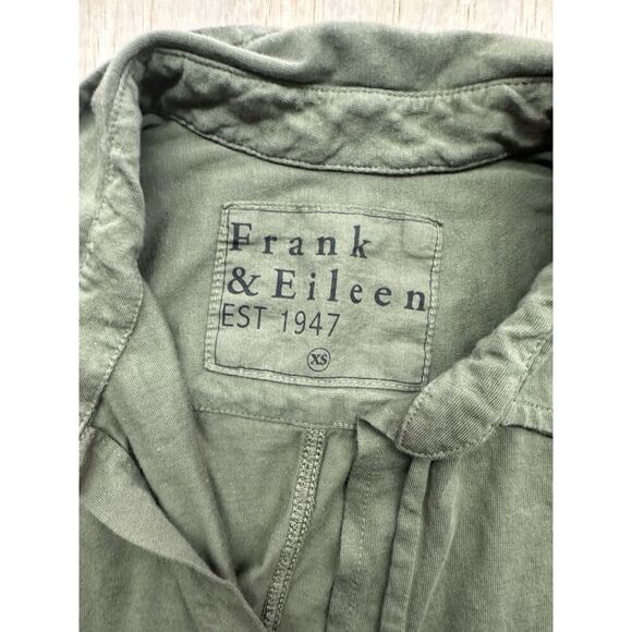 NEW Frank & Eileen Barry Relaxed button up Shirt in Army SZ XS Jersey Knit - Picture 2 of 4
